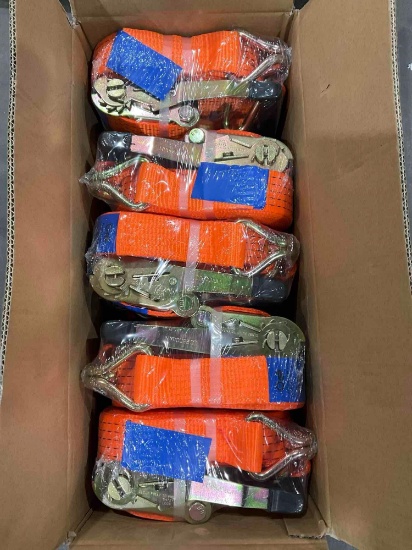 UNUSED ZYM 2in X 27FT RATCHET STRAPS, APPROX 10PCS IN BOX