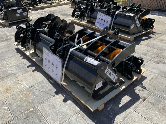 UNUSED 2025VICSEC MINI EXCAVATOR ATTACHMENT SET WHICH INCLUDES ( 1 ) BUCKET WITH TEETH / ( 1 )