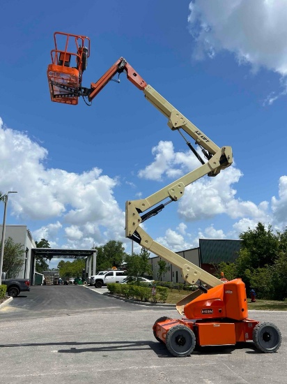 JLG ARTICULATING BOOM LIFT MODEL E450AJ; ELECTRIC POWERED; 350 DEGREE SWING; APPROX MAX PLATFORM ...