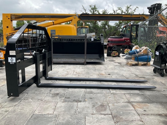 UNUSED 2025 GIYI FORK ATTACHMENT FOR SKID STEER , FORKS APPROX 60in LONG