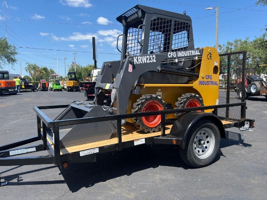 UNUSED 2024 AGT INDUSTRIAL KRW232 SKID STEER LOADER WITH TRAILER