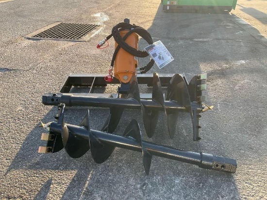 UNUSED 2025 AUGER DRIVE & BIT ATTACHMENT MODEL ADB-13-1218R FOR UNIVERSAL SKID STEER, 12in & 18in...