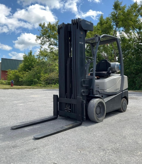 2016CROWN FORKLIFT MODEL C51000-50,LP POWERED, APPROX MAX CAPACITY 5,000 LBS, MAX HEIGHT 258in,