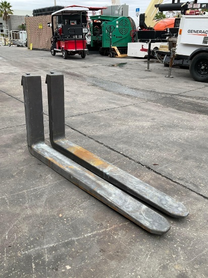 SET OF FORKLIFT FORKS, APPROX 3.8 LONG 1.8 TALL