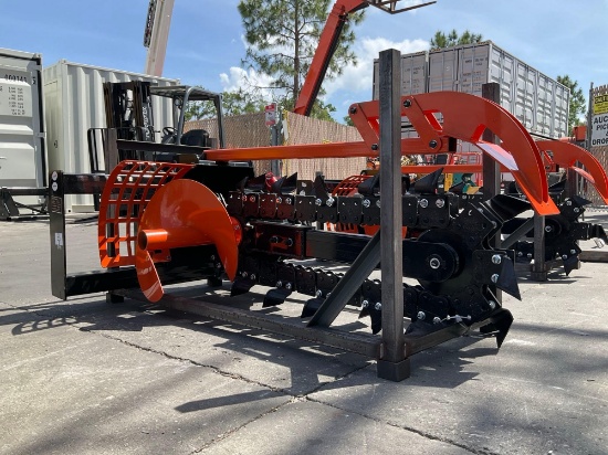 ( 1 ) UNUSED 2025GIYI TRENCHER MODEL GY-D39FATTACHMENT FOR UNIVERSAL SKID STEER