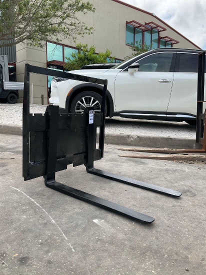 UNUSED 2025 FORKS ATTACHMENT FOR MINI SKID STEER, FORKS APPROX 25in W