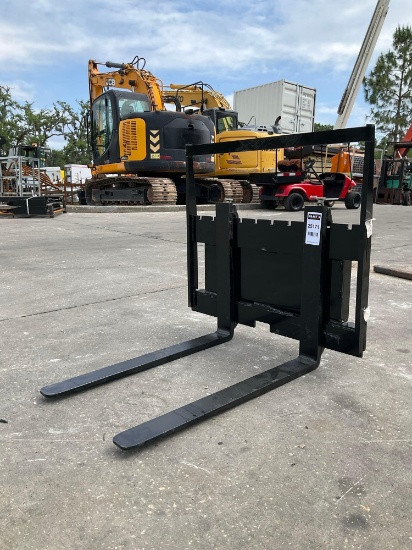 UNUSED 2025 FORKS ATTACHMENT FOR MINI SKID STEER, FORKS APPROX 25in W