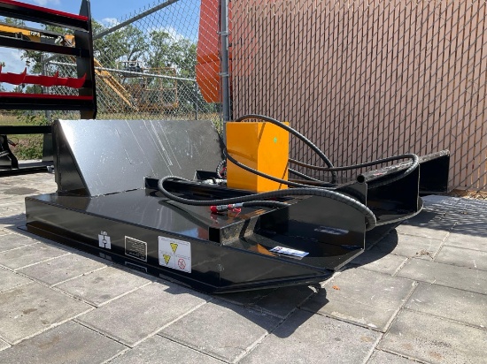 ( 1 ) UNUSED 2025 GIYI BRUSH CUTTER MODEL GY-BC63 FOR SKID STEER, APPROX 57in CUTTING WIDTH