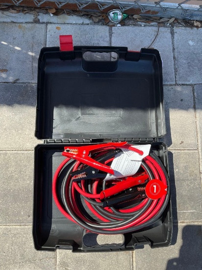 UNUSED BOOSTER CABLE IN CARRY CASE, 25FT, 4 GAUGE
