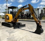 2018 CATERPILLAR EXCAVATOR MODEL 303:5E2, DIESEL, ANGLE BLADE , AUX HYDRAULIC, RUBBER TRACKS , RUNS