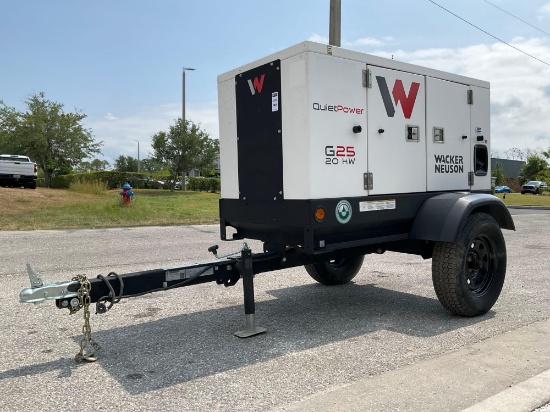 2022 WACKER NEUSON G25 GENERATOR, DIESEL, TRAILER MOUNTED, LOW HRS SHOWING