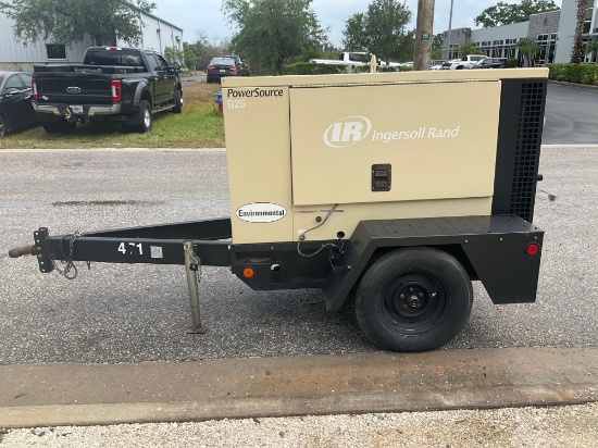 INGERSOLL RAND GENERATOR MODEL G25, DIESEL, TRAILER MOUNTED, PHASE 3/1, APPROX 240/277V / 208/120...