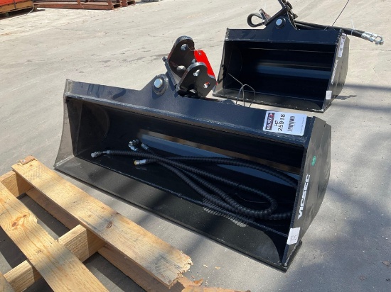 ( 1 ) 2025 UNUSED VICSEC TITLING BUCKET ATTACHMENT FOR EXCAVATOR, APPROX 40in, FITS 1-3TON EXCAVA...