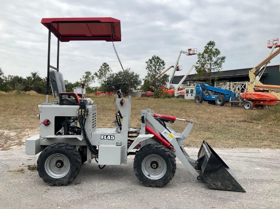 2024 FLAND WHEEL LOADER MODEL FL45; GAS POWERED; APPROX40 IN BUCKET; APPROXIMATELY 13 HP; RUNS AND