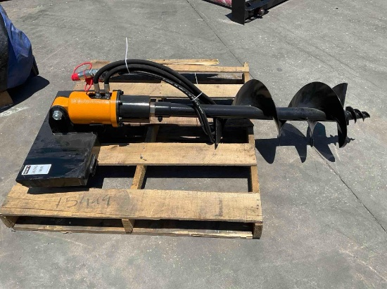 UNUSED AUGER ATTACHMENT FOR MINI SKID STEER, APPROX 12in DIA