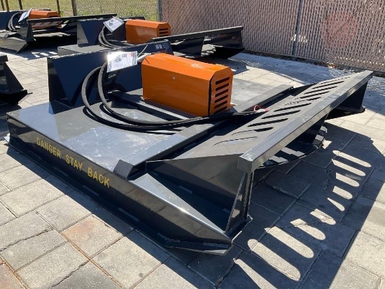 UNUSED 2025 WOLVERINE BRUSH CUTTER ATTACHMENT MODEL BC-13-72W FOR UNIVERSAL SKID STEER, APPROX 72in