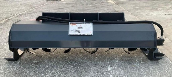 UNUSED 2025 WOLVERINE TILLER ATTACHMENT MODEL TL-12-72W FOR UNIVERSAL SKID STEER, APPROX 72in W (