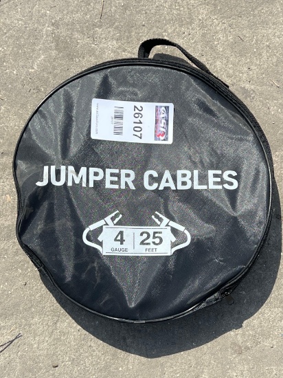 UNUSED TOP DC JUMPER CABLES, 4 GAUGE, APPROX 25FT