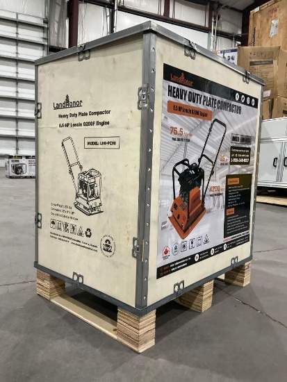 UNUSED LANDHONOR HEAVY DUTY PLATE COMPACTOR MODEL LHR-PC90, GAS POWERED