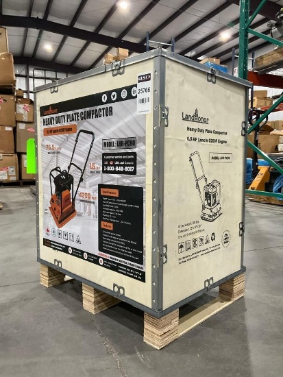 UNUSED LANDHONOR HEAVY DUTY PLATE COMPACTOR MODEL LHR-PC90, GAS POWERED
