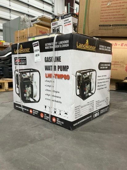 UNUSED LANDHONOR 3in SEMI-TRASH WATER PUMP MODEL LHR-TWP80, GAS POWERED