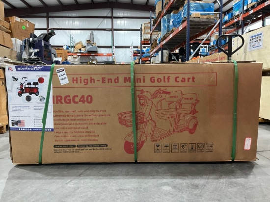 UNUSED IRGC40 3WHEEL MINI GOLF CART, ELECTRIC, 3-SPEED ADJUSTABLE, LED SMART OPERATION SCREEN