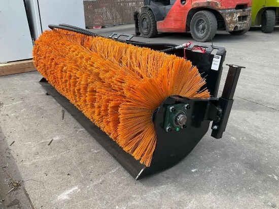 ( 1 ) UNUSED 2025 GIYI SWEEPER MODEL GY-SE61 FOR SKID STEER, APPROX 61in WORKING WIDTH