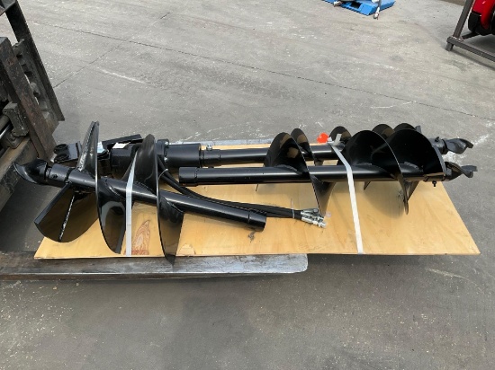 PALLET OF ( 3 ) UNUSED GIYI 2025 AUGER FOR SKID STEER, APPROX 8in / 12in & 16in
