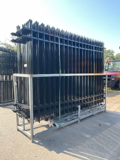 UNUSED GALVANIZED STEEL FENCE MODEL FEN20, APPROX 10FT L x 7FT H , APPROX 20PCS FENCE PANELS & AP...