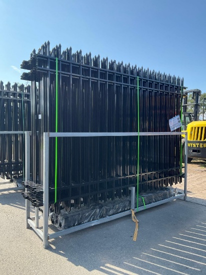 UNUSED GALVANIZED STEEL FENCE MODEL FEN20, APPROX 10FT L x 7FT H , APPROX 20PCS FENCE PANELS & AP...