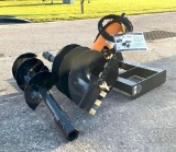 UNUSED 2025 AUGER DRIVE & BIT ATTACHMENT MODEL ADB-13-1218R FOR UNIVERSAL SKID STEER, 12in & 18in