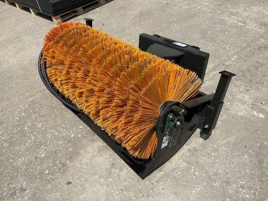 ( 1 ) UNUSED 2025 GIYI SWEEPER MODEL GY-QSJ FOR MINI SKID STEER, APPROX 39in WORKING WIDTH