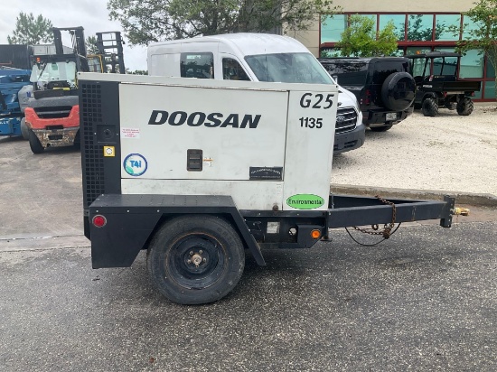 2012DOOSANINFRACORE PORTABLE POWER GENERATOR MODEL G25WMI-2A-T4I,TRAILER MOUNTED, DIESEL , BILL O