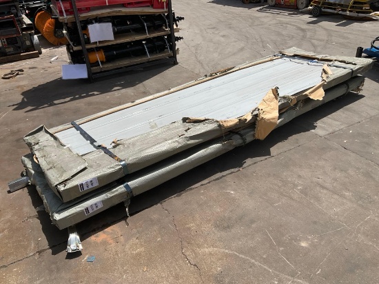 ( 1 ) STACK OFUNUSED GALVALUME STEEL SIDING ROOFING SHEETS, APPROX QTY 100 SHEETS, APPROX 118 in L