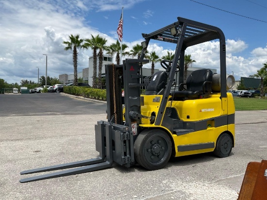 MITSUBISHI FORKLIFT MODEL FGC20K1, LP POWERED, APPROX MAX CAPACITY 4000LBS, APPROX MAX HEIGHT 80in,