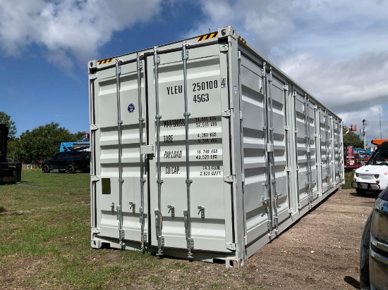 2025 40FT STORAGE CONTAINER, APPROX 102in TALL x 96in WIDE x 40FT DEEP