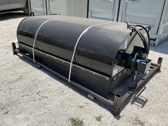 UNUSED 2025 GIYI BOXBROOM SWEEPER ATTACHMENT MODEL GY-BS72B FOR UNIVERSAL SKID STEER, APPROX CLEAN