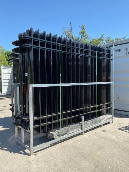 UNUSED FENCE MODEL SK-FEN20, APPROX 10FT L x 7FT H , APPROX 20PCS FENCE PANELS & APPROX 21PCS POS...