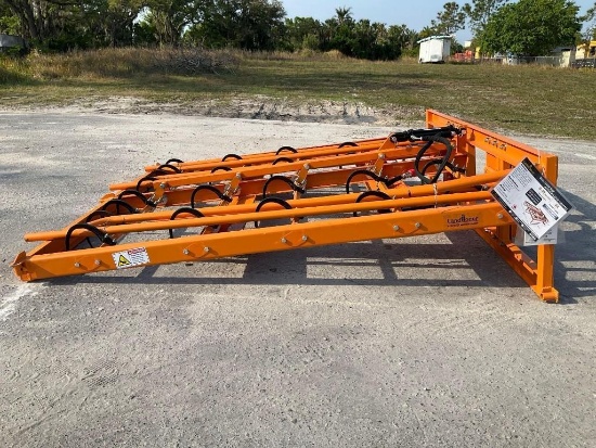 UNUSED 2024 LANDHONOR HAY ACCUMULATOR GRAPPLE ATTACHMENT MODEL HAG-12-24Q FOR UNIVERSAL SKID STEE...