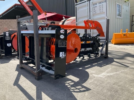 ( 1 ) UNUSED 2025 GIYI TRENCHER MODEL GY-D39F ATTACHMENT FOR UNIVERSAL SKID STEER(PLEASE NOTE STOCK