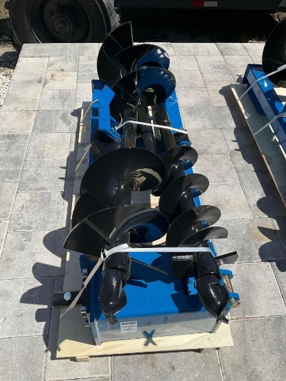 ( 1 ) UNUSED 2025 RED GIYI AUGER ATTACHMENT FOR SKID STEER, BITS APPROX 8in / 12in & 16in