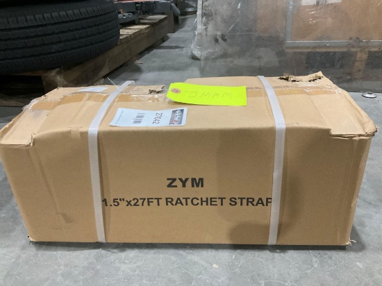 UNUSED ZYM 1.5in X 27FT RATCHET STRAPS, APPROX 10PCS IN BOX