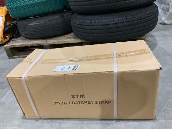 UNUSED ZYM 2in X 27FT RATCHET STRAPS, APPROX 10PCS IN BOX