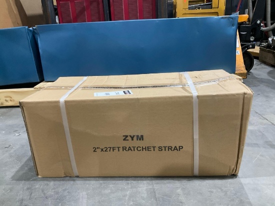 UNUSED ZYM 2in X 27FT RATCHET STRAPS, APPROX 10PCS IN BOX