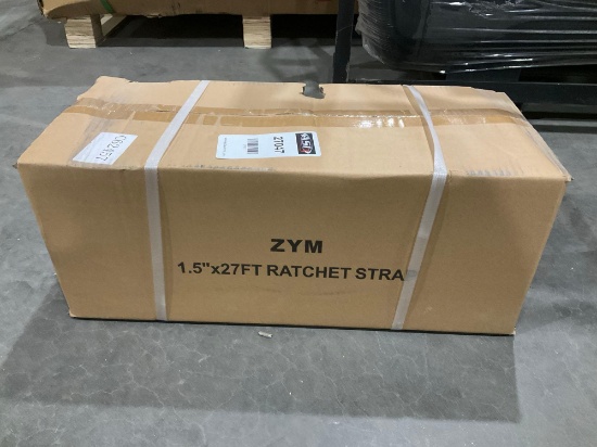 UNUSED ZYM 1.5in X 27FT RATCHET STRAPS, APPROX 10PCS IN BOX