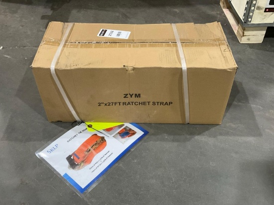 UNUSED ZYM 2in X 27FT RATCHET STRAPS, APPROX 10PCS IN BOX