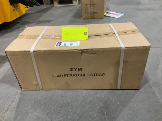 UNUSED ZYM 2in X 27FT RATCHET STRAPS, APPROX 10PCS IN BOX