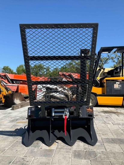 UNUSED 2024 LANDHONOR 15,000LBS HYDRAULIC WINCH ATTACHMENT FOR UNIVERSAL SKID STEER