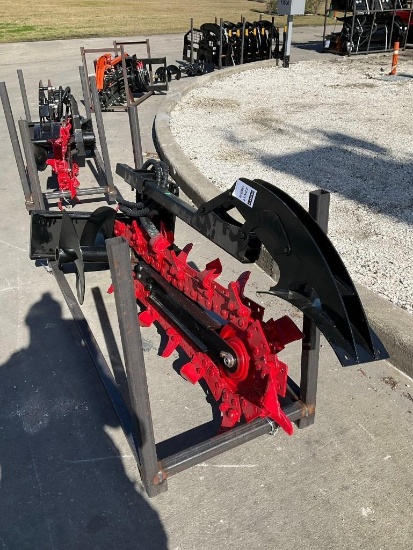 ( 1 ) UNUSED 2024 GIYI TRENCHER MODEL GY-X380 ATTACHMENT FOR UNIVERSAL SKID STEER