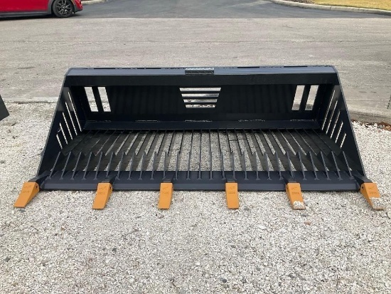 UNUSED 2025 LANDHONOR 66in ROCK BUCKET ATTACHMENT MODEL RB-14-66W FOR UNIVERSAL SKID STEER ( PLEASE